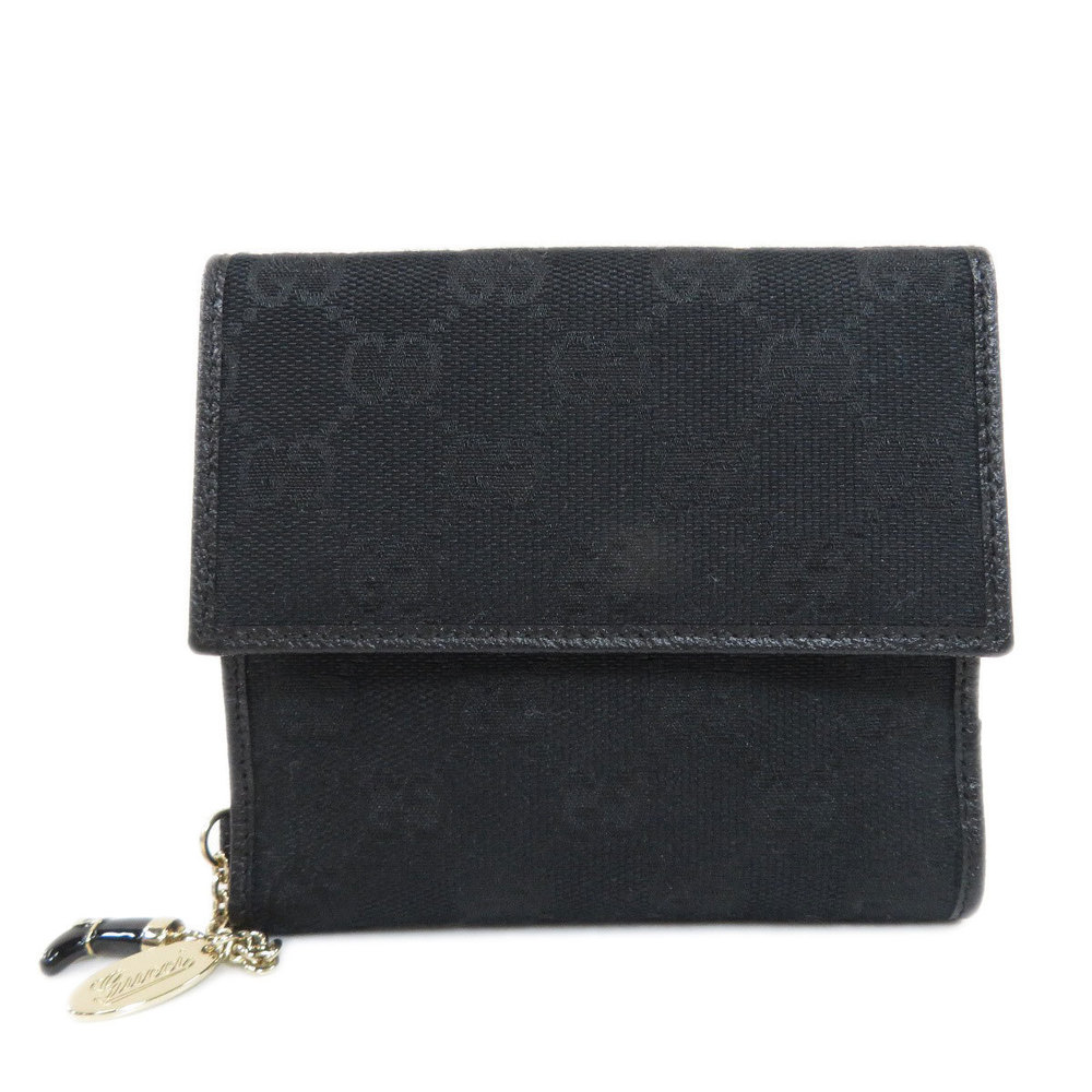 Gucci Hook GG Charm Bifold Wallet With Coin Purse Canvas